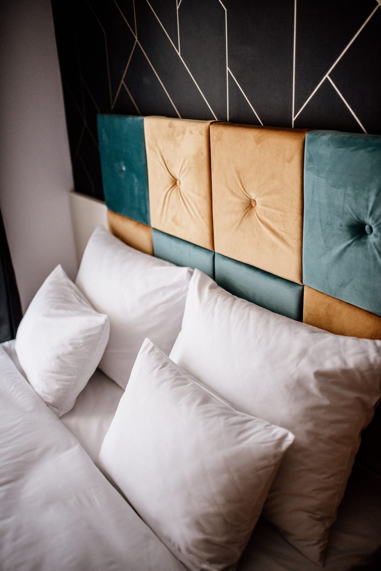 Primary bedroom headboard detail